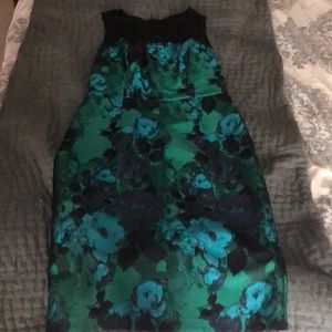 Anthropologie green and black mini dress
